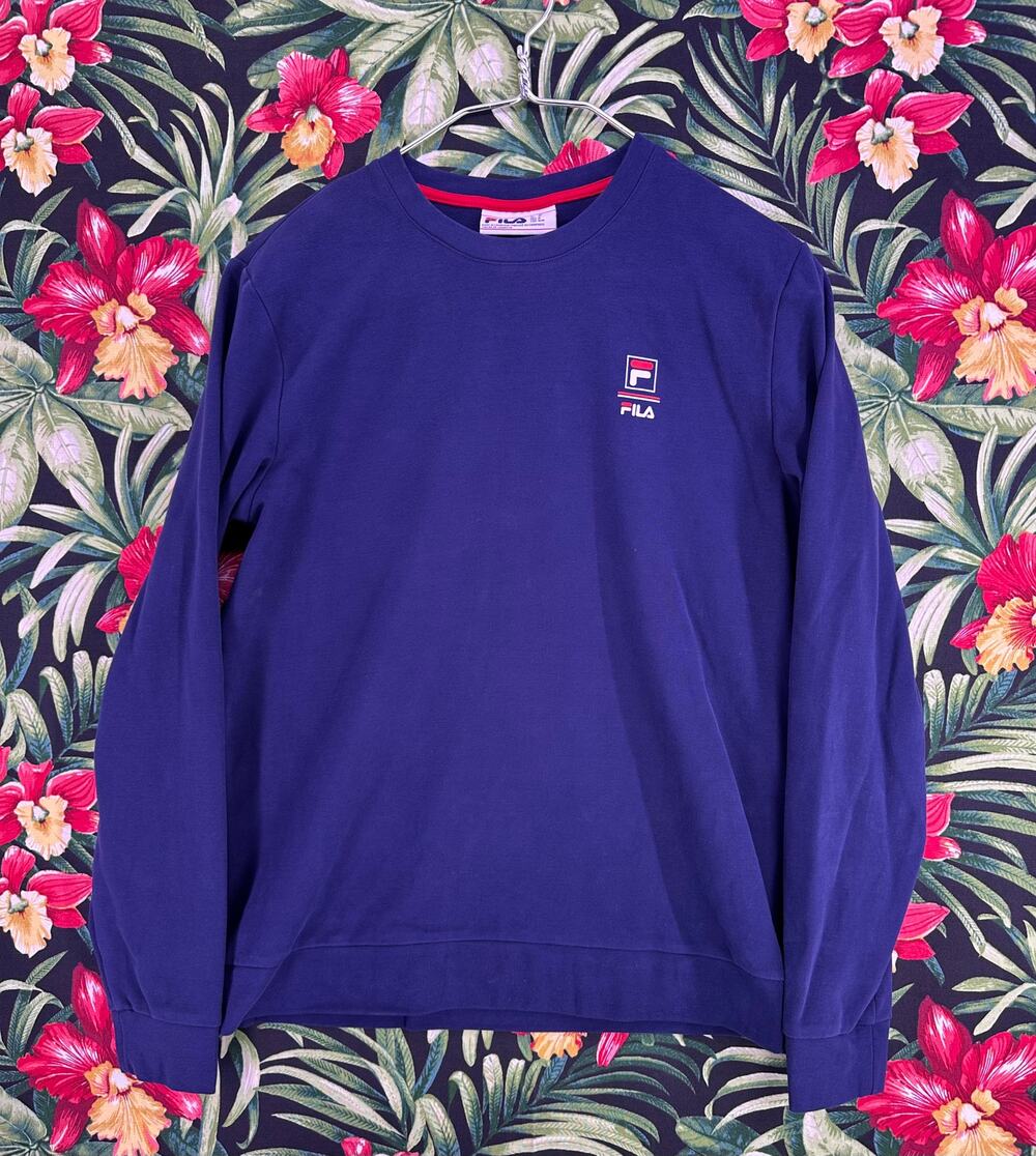Fila Navy Lightweight Long Sleeve Shirt Size Medium